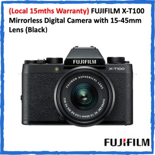 (Clearance Sales) FUJIFILM X-T100 XT100 Mirrorless Digital Camera with 15-45mm Lens + Free Gifts