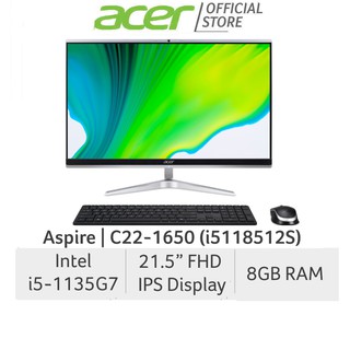 Acer Aspire C22-1650 (i5118512S) 21.5 Inch FHD IPS AIO Desktop | Intel i5-1135G7 | 8GB RAM | 512GB SSD [NEW MODEL]