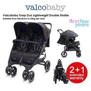 Valco Baby Snap Duo Lightweight Double Stroller - Suitable from Newborn to 22kg per seat