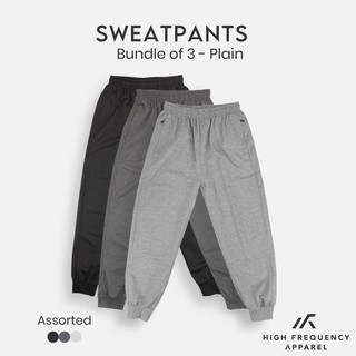 [BUNDLE OF 3] Plain Sweatpants Unisex HF Casual | Homewear | Grey Pants | Men Joggers | Sports