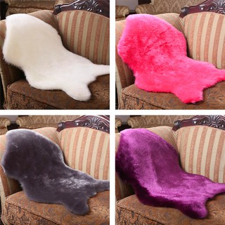 Hairy Carpet Sheepskin Chair Cover Bedroom Faux Mat Seat Pad Fluffy Rug Washable