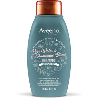 354ml - Aveeno Rose Water and Chamomile Shampoo, For Sensitive Skin and Softer Hair