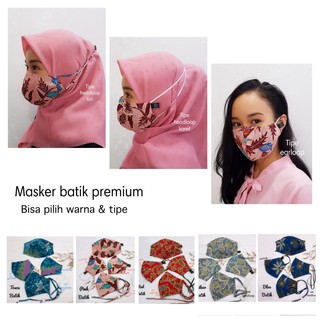 Sni 3 ply unisex premium Quality batik Cloth Mask I Type headloop earloop Can Choose