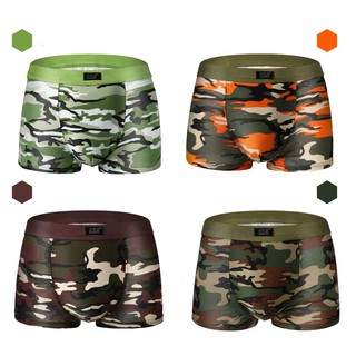 Sexy Men Camouflage Boxer Briefs Military Underwear Stretch Modal Underpant