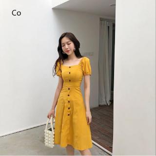 eye-catching, single-row with retro-style, and Real-price, button-down dress collar sexy chic square beautiful