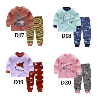 2 pcs/set Kids pajamas set fashion printed sleepwear set with long sleeves baby boys cotton clothes set