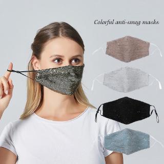 Fashionable Colorful Sequins Unisex Breathable Mask Sequins Breathing Masks Dustproof Windproof
