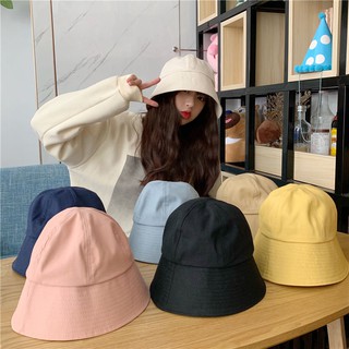 The new Japanese and Korean trend fisherman hat man woman pure color bucket style restoring ancient ways out them show face little red