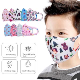 5pcs Kids Mask Antidust Face Mouth Cotton 5-12Y Children Mask Cartoon Face Washable Mask
