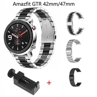 20mm 22mm Huami Amazfit GTR2 / GTR2e/ GTR47mm42mm Stainless Steel Strap Wrist Strap Replacement Belt Metal Wear Smart Accessories