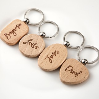 Custom Engraved wedding names Teacher's Day Gift Wood Key Chain - Personalized Wood Heart Key Chain - Custom Gifts for Merry Christmas gift