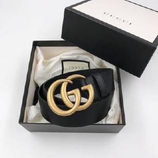 [Gift box packaging] brand belt double G retro leather women belt