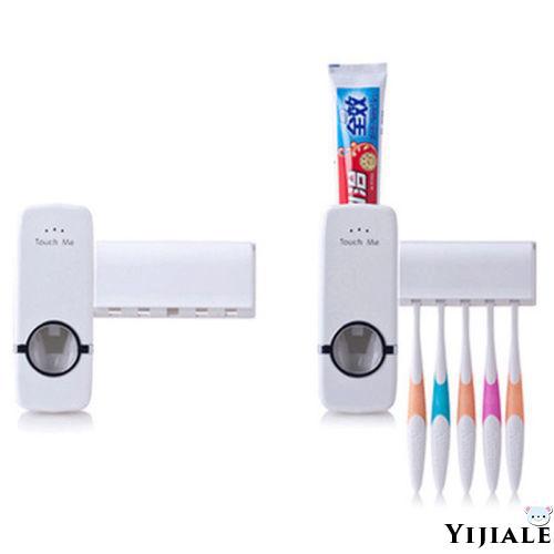 YJ★-Home Bathroom Automatic Toothpaste Dispenser + 5 Toothbrush Holder Wall