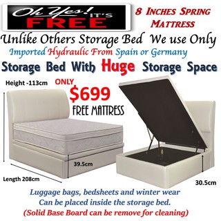 [Beds Specialist] Storage Bed With Huge Compartment Space