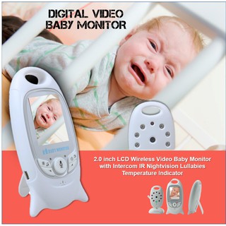 2.0 inch LCD Wireless Video Baby Monitor with Intercom IR Nightvision
