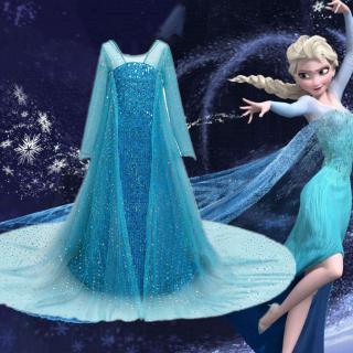 [WFRV]Fancy Elsa Dress For Girl Elsa Cosplay Costume Birthday Party Carnival Ball Gowns Elegant Girls Princess Dress Children Clothes