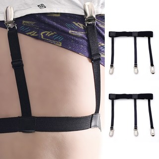 1 Pair Unisex Elastic Adjustable Leg Thigh Garter Belt Uniform Shirt Stay Strap