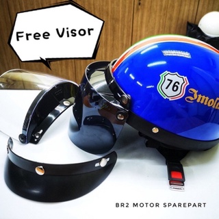 [Shop Malaysia] MHR III Design Helmet Kura Half Cut Steng ( FREE VISOR ) TOPI KELEDAR MOTOSIKAL