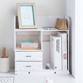 NACHUAN DIY Home Office Desktop Drawer Storage Box Sundries Book Organiser Rack Shelf
