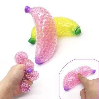 BBFASHION Spongy Banana Bead Stress Ball Toy Squeezable Squishies Stress Relief Toy