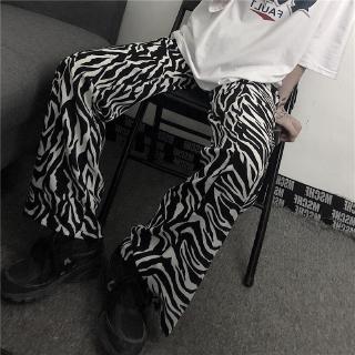 Zebra Chiffon Wide Leg Pants Straight Trousers Breathable Pants Trousers
