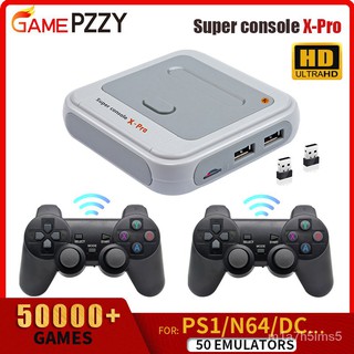 Super Console X-PRO TV Game Retro Video Game Console With Wireless Controllers Built-in 50 Emulators 50000 Games For PS1