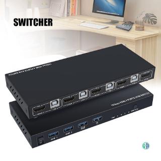 Ready Stock Ultra HD 4K HDMI KVM Switcher 4 Ports Inputs and 1 Port Outputs HDMI2.0 Mouse Keyboard USB Sharer @ sg