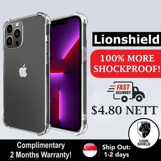 LionShield iPhone 13 Pro Max Case / 12 / 11/ XR/ XS/ SE/ 8/ 7 Plus Mini LUCID TOUGH Clear Hard/Soft Phone Cover