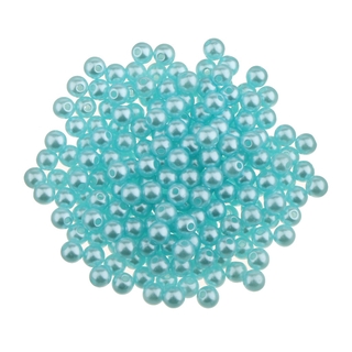 200Pcs Imitation Pearl Bead Loose Spacer with Small Hole DIY Craft 6mm Blue