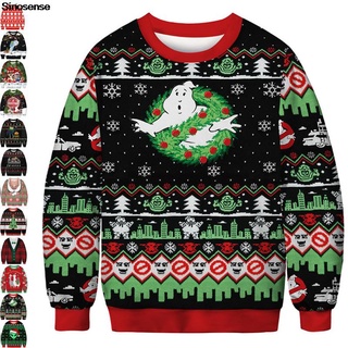 Ugly Christmas Sweater 3D Funny Cartoon Anime Xmas Sweaters Jumpers Tops Men Women Autumn Holiday Party Crewneck Sweatshirt