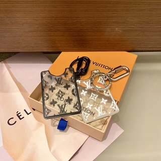 1180 Transparent acrylic card holder keychain Monogram pattern three-dimensional printing can be used as card holder keychain and bag decoration