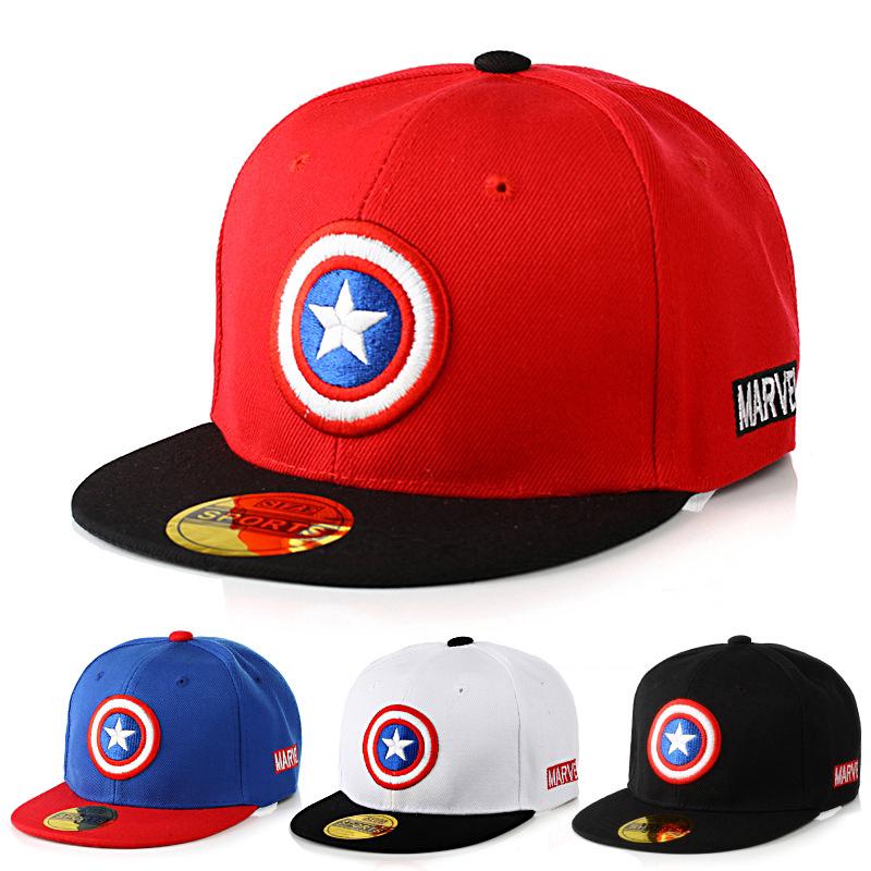Kids Captain America Embroidery Cotton Baseball Cap Snapback Adjustable Hat