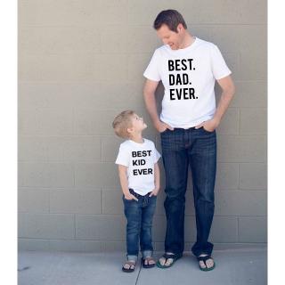 Family T Shirt Matching Outfits Best Dad Kids Ever Letter Print Father and Son Daughter Baby Girl Boy Clothes Summer Top