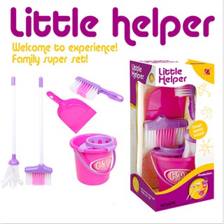 Pretend Play Little Helper Toy Cleaning Play Set w/ Broom, Mop, Dust Pan, Brush, Bucket, cleaning toys for children