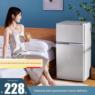[Mini two-door refrigerator] Special energy-saving dormitory single and three-person small refrigerators, 66/118/158 liters for freezer household use.