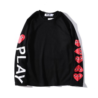 Hiphoppie Play CDG arm love logo printing casual fashion round neck sweater