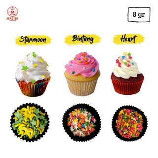 Multi-Variants Shape Sprinkles 8gr with Sachet Packaging for Cupcake Topping Decoration