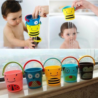 🍦Cartoon Animal Bee Owl Monkey Baby Toddler Kid Bucket Tub Bathing Water Toy