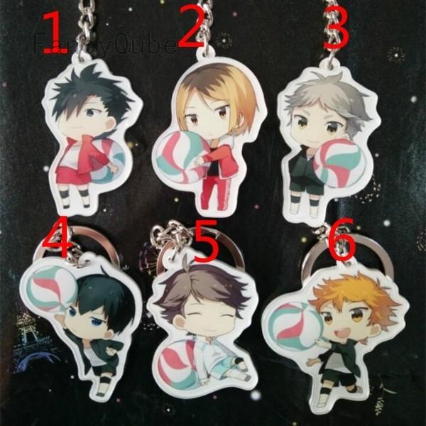 Anime Haikyuu!! Key Chain Acrylic Key Ring Anime Surrounding Jewelry Phone Bag Pendant