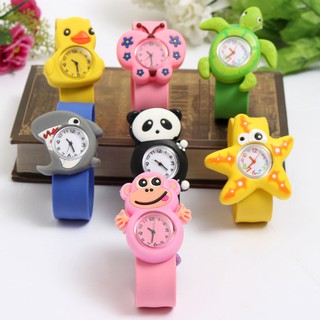 Bendable Minions Children 3D Cartoon Animal Slap Watches Silicone Strap Gift