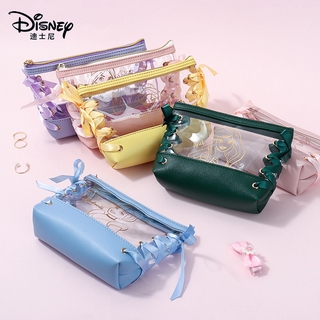 Disney Princess series portable cosmetic bag Transparent large capacity storage bag Ladies Fashion Zipper Toiletry Bag