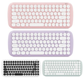Retro Wireless Keyboard KBD-54 For Comupter , Notebook, IMac White/Black/Pink/Purple Color(Ready Stock)