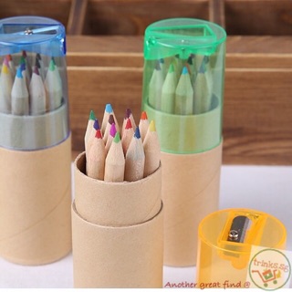 Mini Case of 12 Colour Pencils with a sharpener in its cover