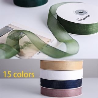 2.5cm 45m/roll 14 colors Chiffon Satin Premium Quality Ribbon Riben Webbing Decoration Gift lace