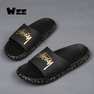 WZZ Plus Size Man Massage Slipper Korean Style Bathroom Men's Shoes Fashion Home Waterproof Summer Outdoor Light Gold Sandals