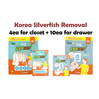 💗Korea Silverfish removal killer Combo Pack💗 4ea for closet + 10ea for drawer