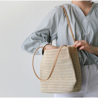 Chic Summer Knitting Women Bags Casual Boho Straw Shoulder Bags Korean Style Tote Bags