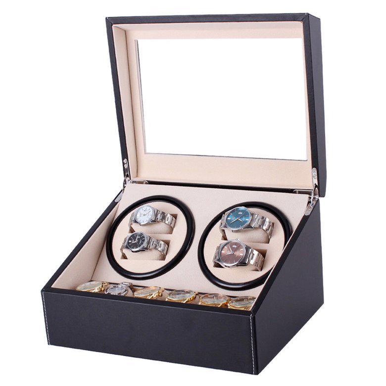 ★☛Automatic Mechanical PU Leather Watch Winding Winder Storage Box Motor Box