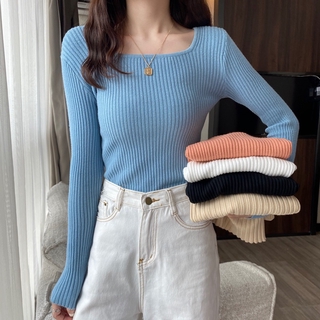 【X-style】Autumn and winter women's fit long-sleeved bottoming shirt women's knitted top