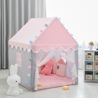 【Free Mat & Light】Kids Play Tent Large Playhouse Children Fairy Play Castle Tent Toys Gift Birthday Gifts
